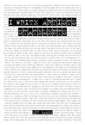I Write Artist Statements - Liz Sales 