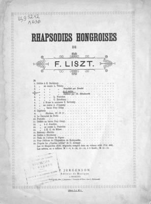 2 Rhapsodie hongroise par F. List, a 4 ms. - Ференц Лист 