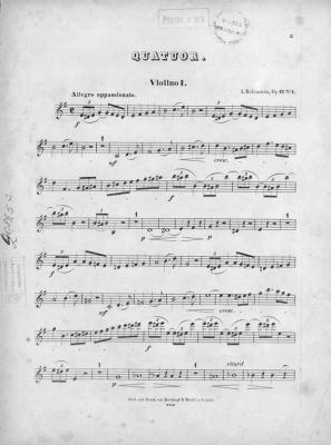 Trois quatuors pour 2 Violons, Alto et Violoncelle comp. par Ant. Rubinstein - Антон Григорьевич Рубинштейн 